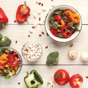 food in wooden table